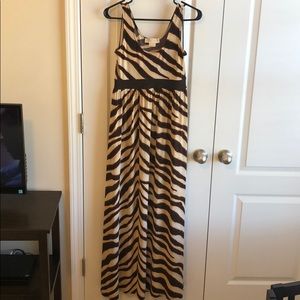 Michael Kors Sleeveless Animal Print Maxi Dress
